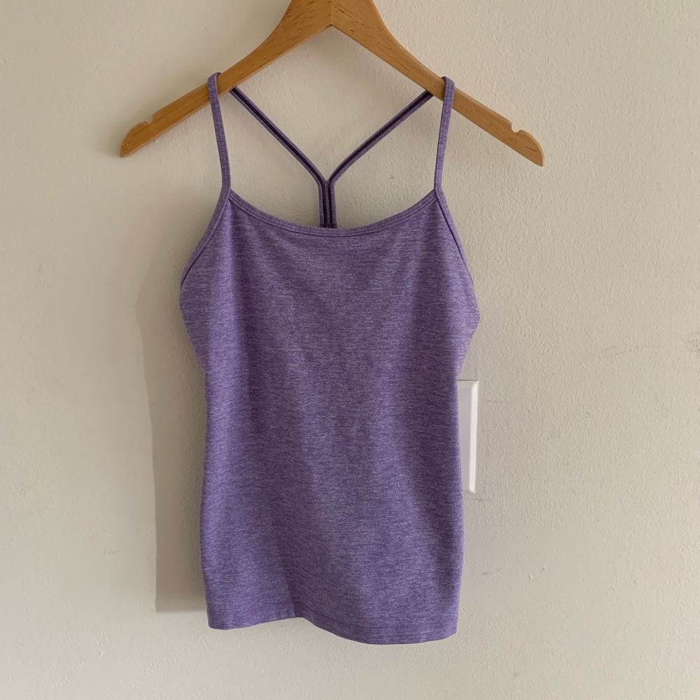 EUC Lululemon Power Y Tank Heather Purple 6